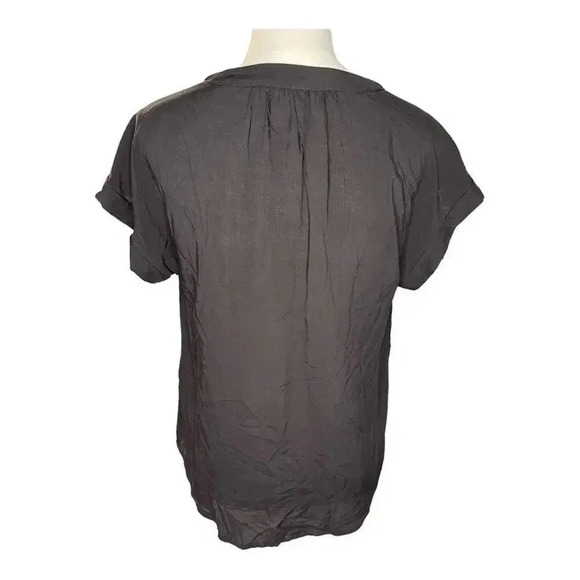 Gap Women’s XS Flowy Lightweight Black Short‎ Sleeved V-Neck Top - Picture 3 of 5